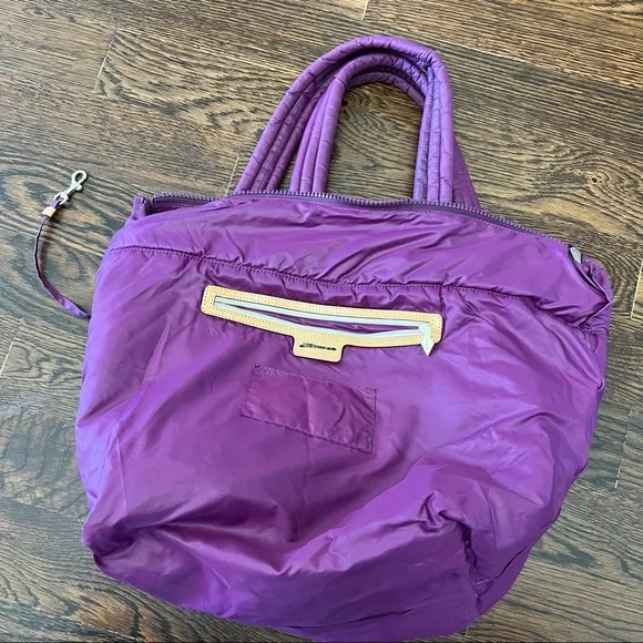 MZ Wallace Purple and Gold Quilted Tote Bag - Picture 13 of 16